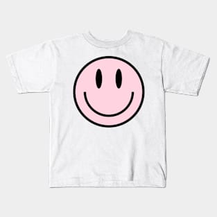 Pink Smiley Face Kids T-Shirt